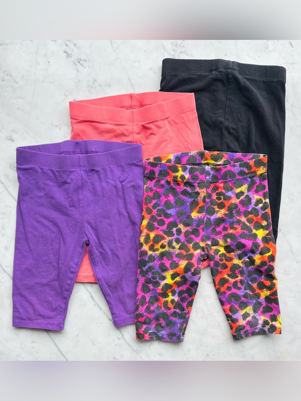 Next Animal / Purple / Coral / Black 4 Pack Cropped Leggings Size 5